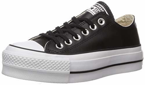 Fashion Converse Chuck Taylor CTAS Lift Clean Ox, Zapatillas para Mujer, Negro