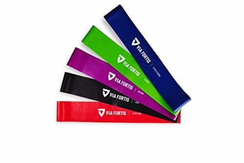 Place VIA FORTIS Gomas elasticas Fitness Conjunto de 5 Bandas elasticas musculacion para