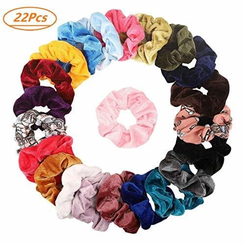 Belleza 20pcs pelo Scrunchies Terciopelo elástico pelo bandas Scrunchy pelo Ropes Scrunchie para