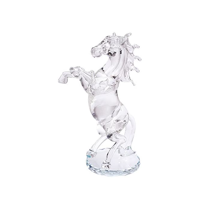 Home London Boutique Adorno Decorativo de Caballo de Cristal con Elementos de Cristal