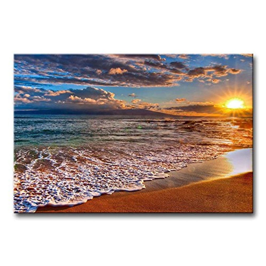 Producto So Crazy Art -Playa Amanecer Paisaje Marino Cuadros en Lienzo Las Olas