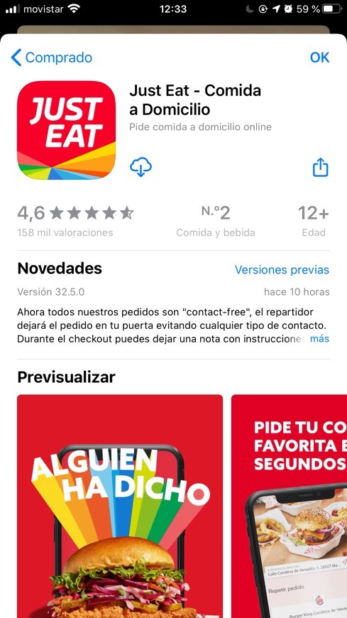 App ‎Just Eat - Comida a Domicilio en App Store