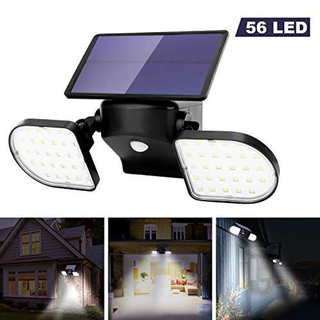 Producto OUSFOT Luz Solar Exterior 56 LED Foco Solar con Sensor de Movimiento