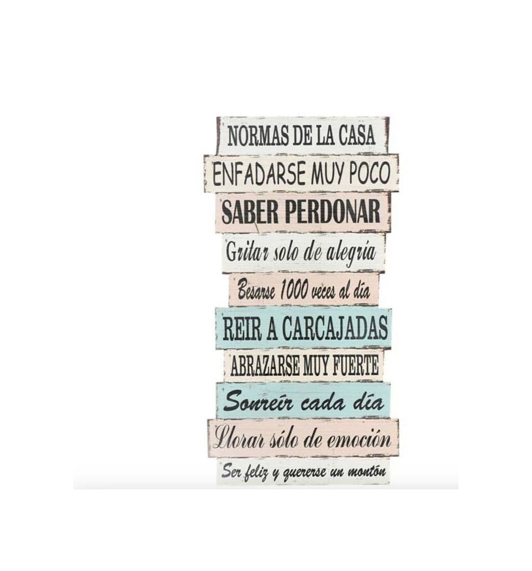 Product Madera impresa texto Normas de la Casa 32 x 62 cm