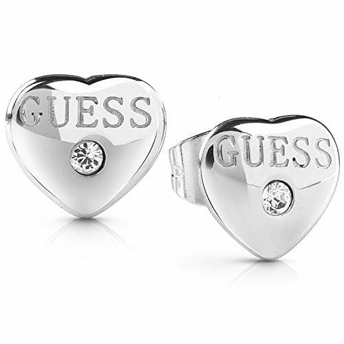 Moda Guess Pendientes de botón Mujer chapado en plata