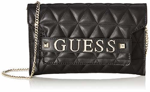 Fashion Guess Laiken Mini Crossbody Clutch, Bolso Bandolera para Mujer, Negro