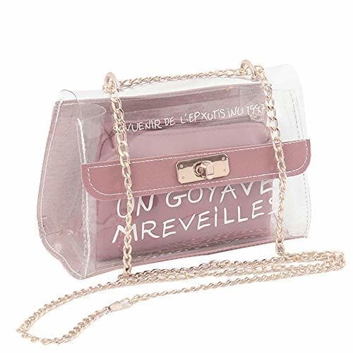 Product BOTTLEWISE Bolso Transparente PVC Mujeres Señoras Bandolera Desigual de Hombro Bimba y