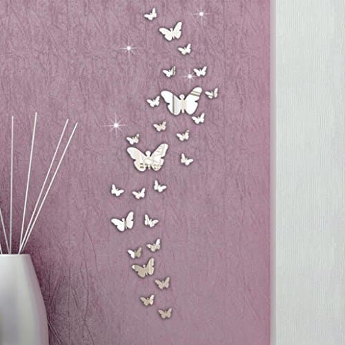 Home FAMILIZO 30Pc Mariposa CombinacióN 3D Espejo De Pared Pegatinas DecoracióN Del Hogar