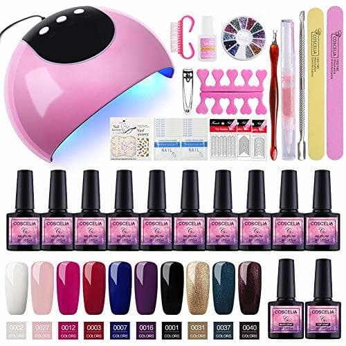 Beauty Saint-Acior Kit Uñas de Gel 10PCS Esmalte Semipermanente Soak off 8ml Esmalte