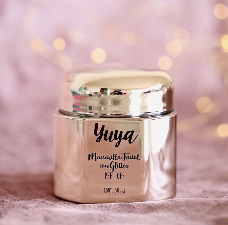 Fashion Mascarilla facial Yuya perl off con glitter