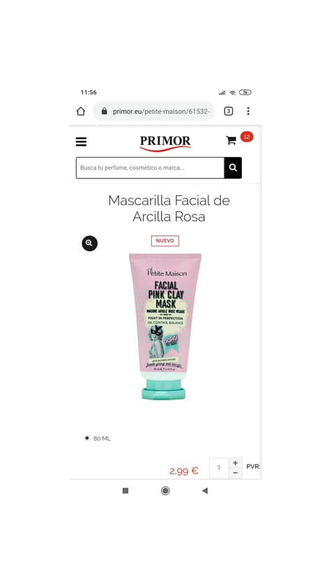 Producto Mascarilla arcilla rosa