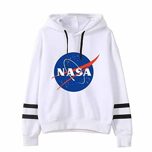 Fashion Rying Mujer NASA Aeronautico Sudadera con Capucha Manga Larga Deportiva Astronaut Logo