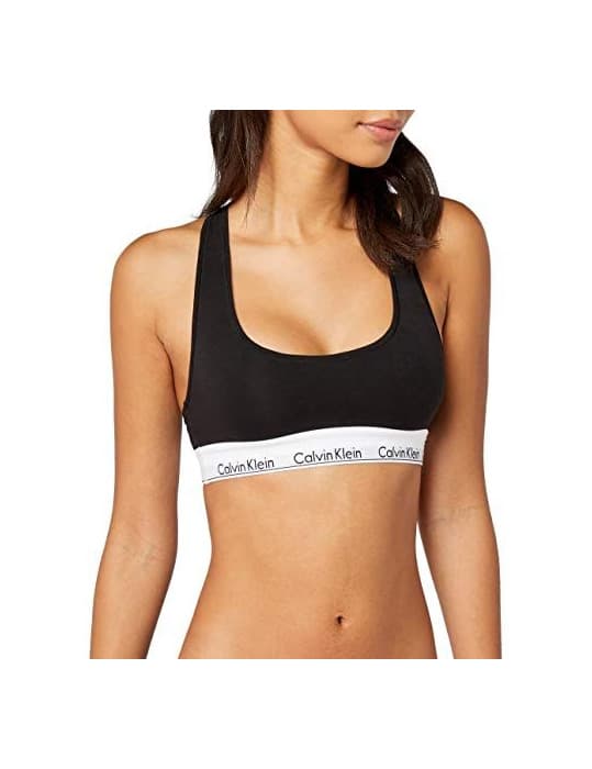 Moda Calvin Klein 0000F3785E, Sujetador para Mujer, Negro