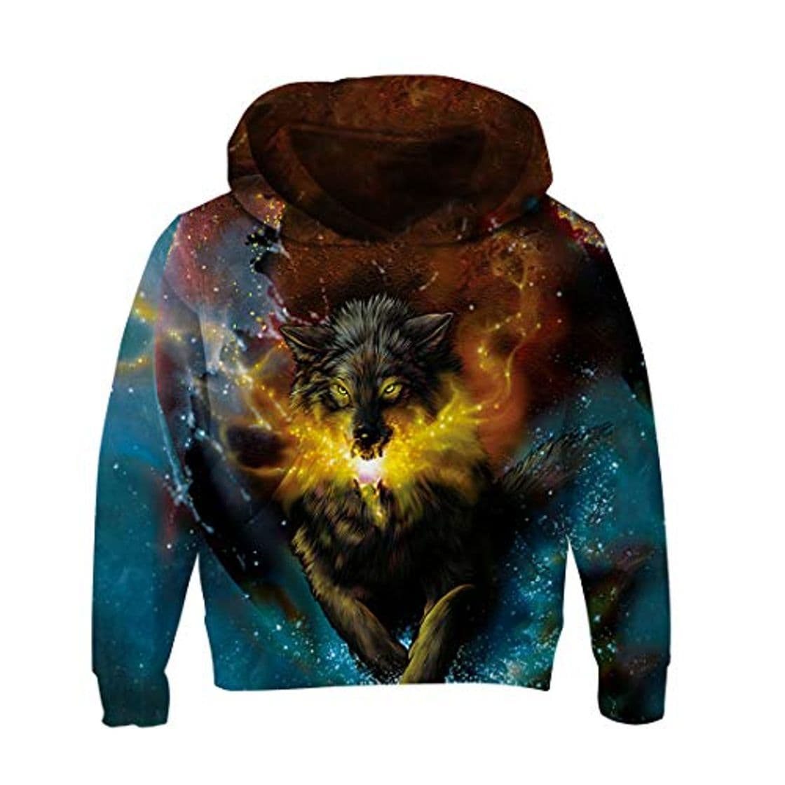 Product RAISEVERN Teen Boys Girls Galaxy Wolf Sudaderas de Manga Larga Casaul Pocket