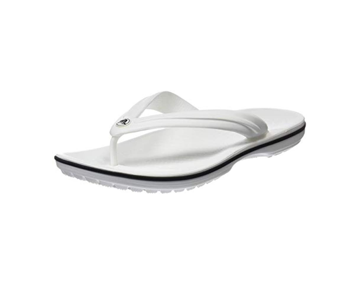 Fashion Crocs Crocband Flip, Chanclas Unisex-Adult, White, 37