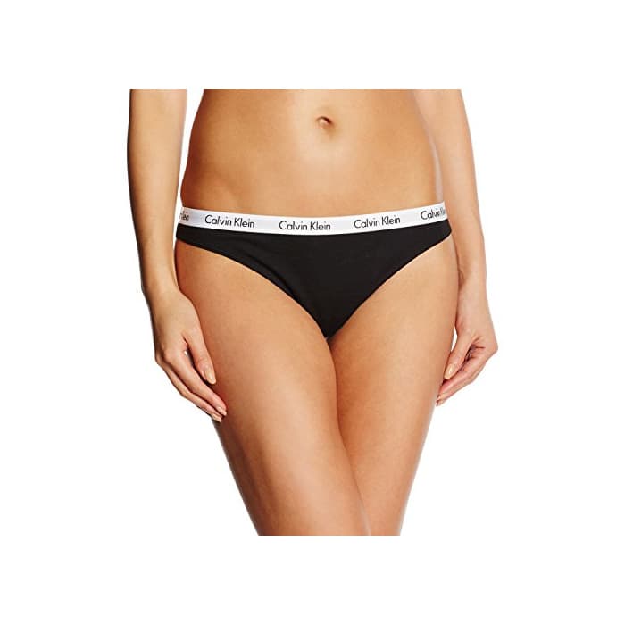 Fashion Calvin Klein Carouse, Tanga para Mujer, Negro