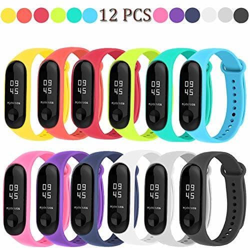 Electronic Acalder 12 Piezas Pulsera Xiaomi Mi Band 3 Correas Reloj Silicona Banda