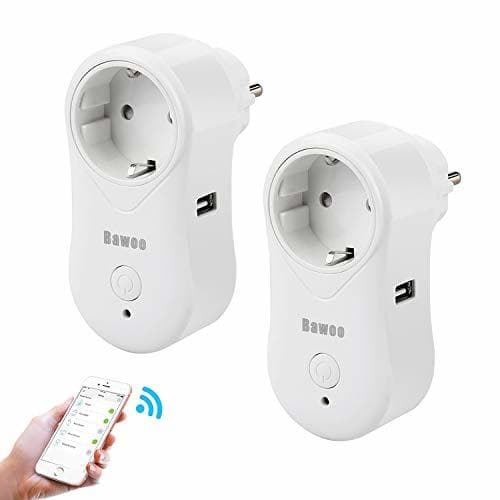 Producto Enchufe Inteligente WiFi Inalámbrico 2-Pack Bawoo Smart Socket Interruptor APP Control Remoto