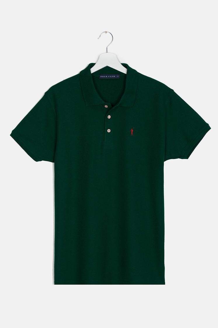 Moda Bottle green pique polo shirt