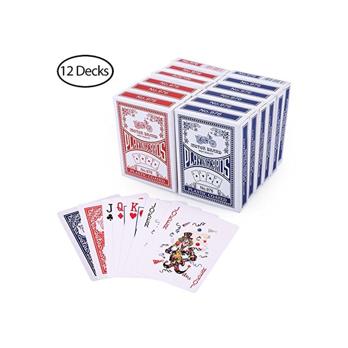 Producto LotFancy Baraja Cartas Poker Clásica 12 Barajas Playnig Cards Standard Tamaño por