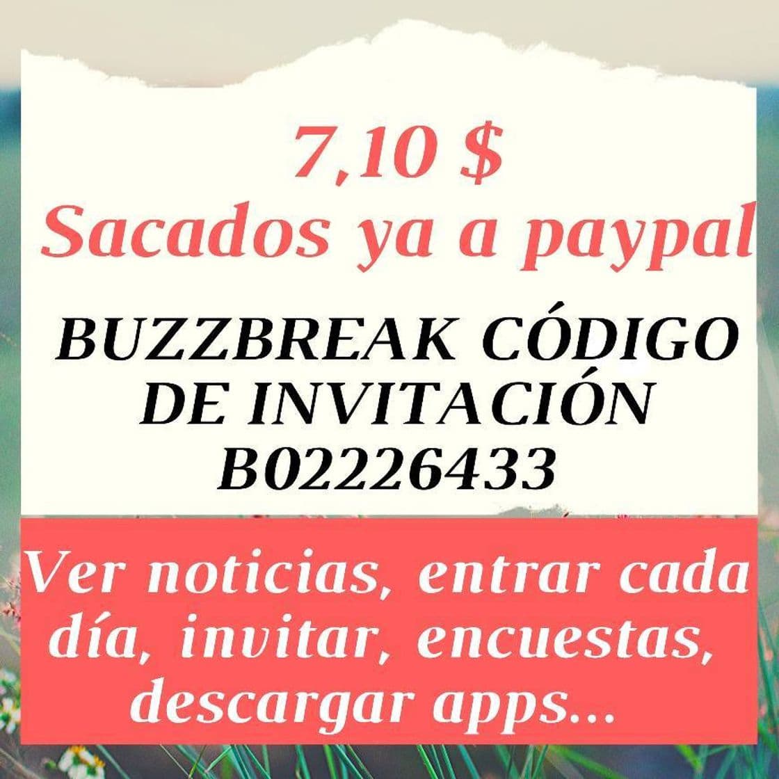 App BUZZBREAK CÓDIGO DE INVITACIÓN B02226433 