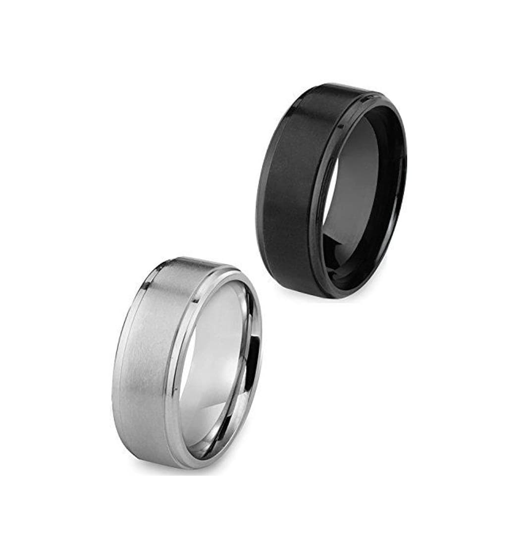 Product Besteel 1-2Piezas Acero Inoxidable Anillo para Hombre Mujer Pareja Aro Compromiso Boda