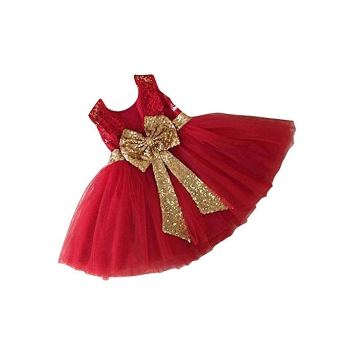 Fashion Inlefen Girls Bowknot Lace Princess Skirt Summer Lentejuelas Vestidos para bebés niños