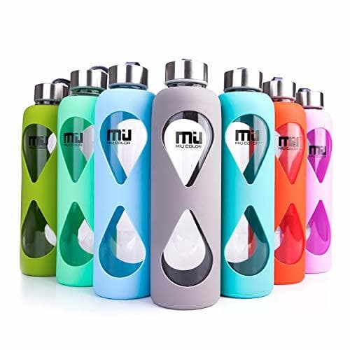 Home MIU COLOR® 550 ml Botella de Cristal ecológico, sin BPA portátil Sport