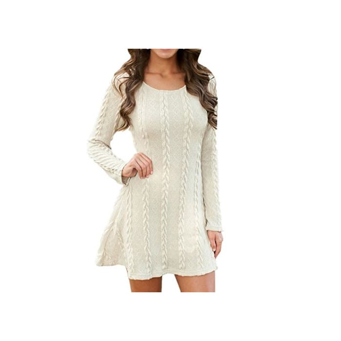 Product Vestido Alinear De Punto Mujer Elegantes Vintage Otoño Invierno Jersey de Vestir