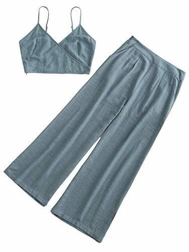 Product ZAFUL Conjunto de Pantalones para Mujer, Cintura Larga, sin Mangas, Mujer, Traje