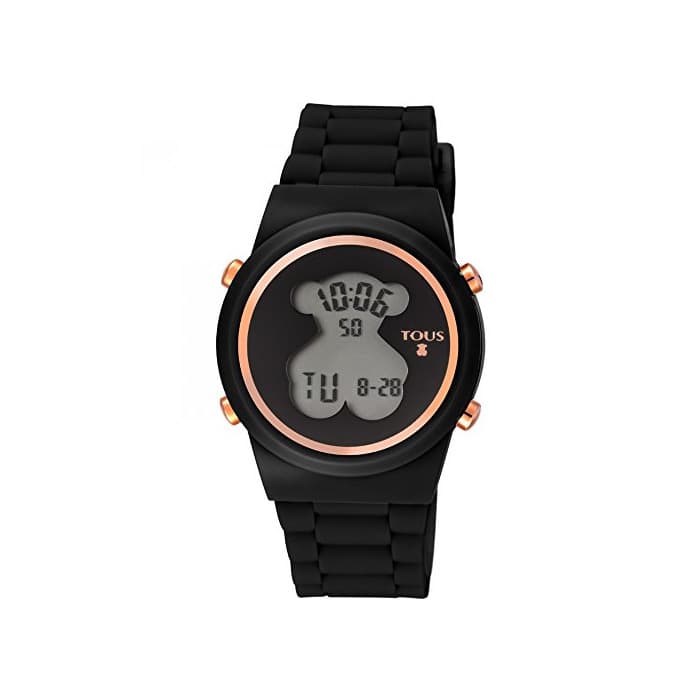 Moda Reloj TOUS digital 700350320-Bear de acero IP rosado con correa de Silicona