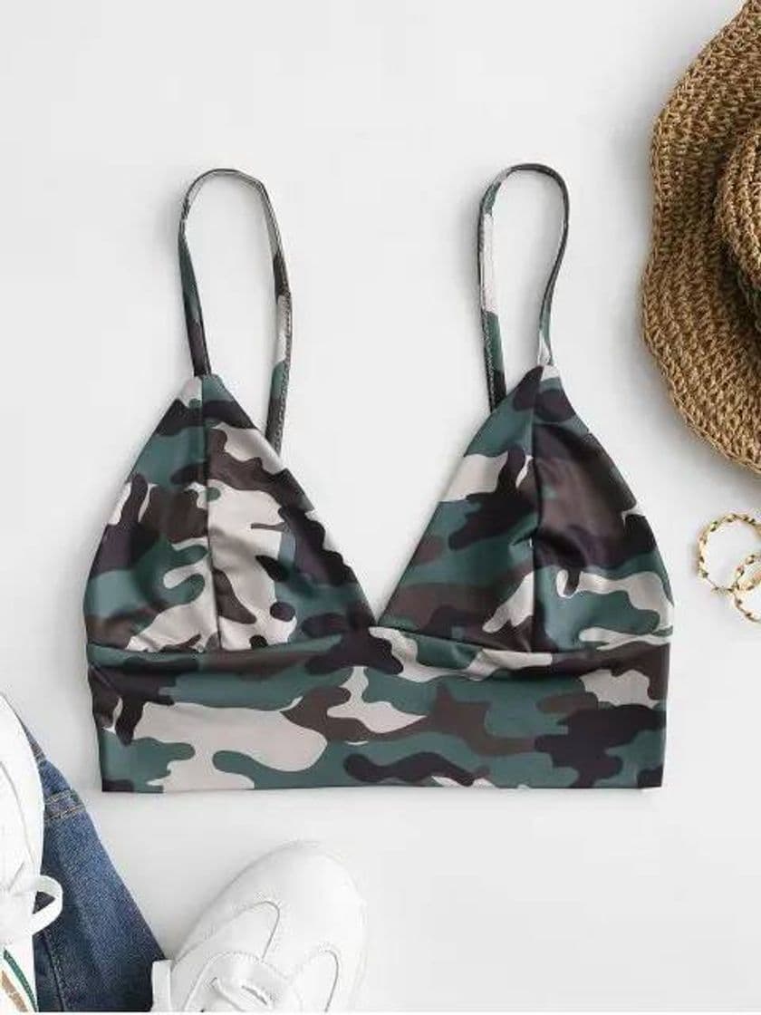 Moda Top Bralette Camuflaje 