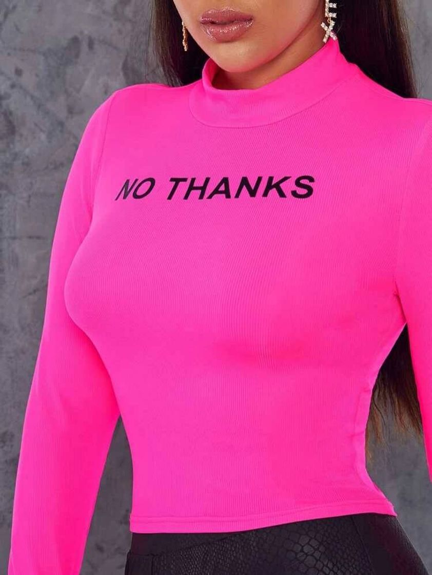 Moda Neon Pink No Thanks | SHEIN USA