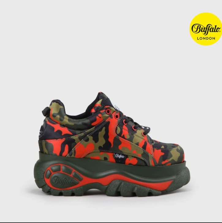 Fashion PLATFORM SNEAKER  NYLON CAMOUFLAGE 