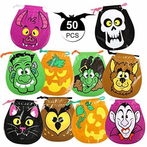 Producto GWHOLE 50 x Bolsa de Dulces Halloween para Niños con Cordón Bolsa