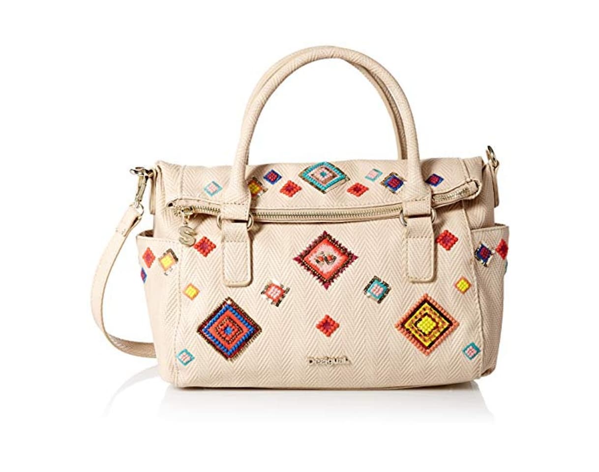 Fashion Desigual Diamond Loverty Hand Bag Beige