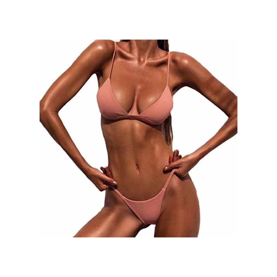 Moda heekpek 2019 Verano Mujer Bikini Dos Piezas Push Up Color Liso Traje