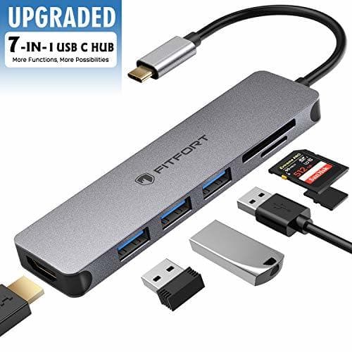 Electrónica FITFORT Hub USB C - 7 En 1 USB C Adaptador a