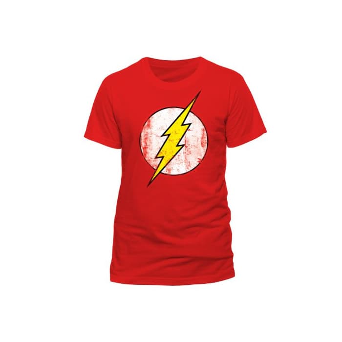 Moda DC Comics - Camiseta de Flash con cuello redondo de manga corta