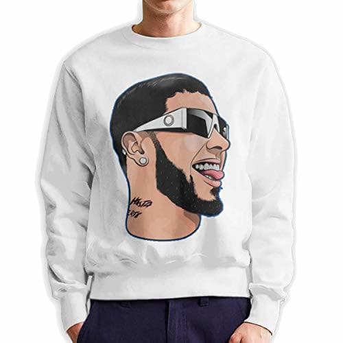 Moda MYHL Men's Anuel-AA Fashionable Casual Style Crew Neck Cotton Sweatshirt Hoodie