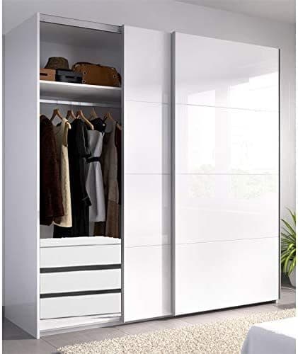 Elemento de la categoría hogar HABITMOBEL Armario Puertas correderas Estrella 180 cm de Ancho Alto 204cm Blanco