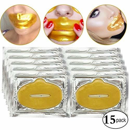 Belleza 15 parches de colageno oro para humectar labios