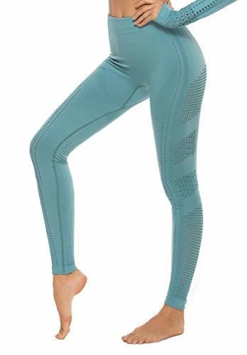 Fashion FITTOO Leggings Sin Costuras Corte de Malla Mujer Pantalon Deportivo Alta Cintura