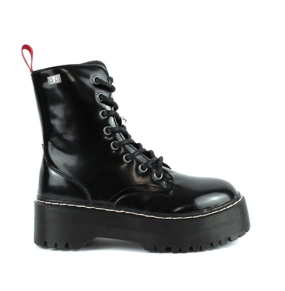 Fashion COOLWAY Botas Militares Plataforma Negro