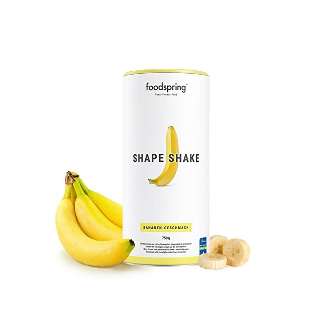 Producto foodspring Shape Shake, Sabor Plátano, 750g, Batido saciante, 100% proteína de suero