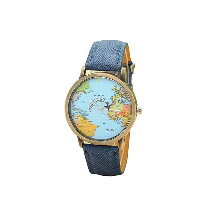 Producto KanLin Mujer Reloj de Casual, banda de tela de denim, Global Fly