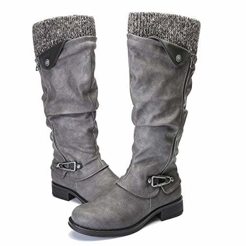 Fashion gracosy Botas de Mujer Otoño Invierno 2019 Tacon Bajo Zapatos Largas Botas