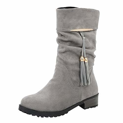 Fashion Tefamore Botas Mujer Invierno Tacon Botas Altas Botines Zapatos con Aumento de