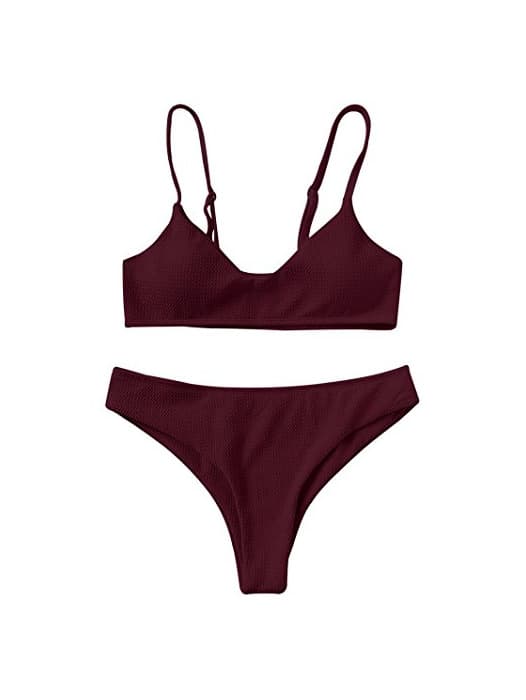 Product ZAFUL Conjunto De Bikini Bralette Push Up con Relleno Tirantes Ajustables Dos