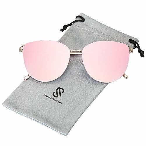 Producto SOJOS Gafas De Sol Redonda Ojo De Gato Retra Plana Mujer Metal